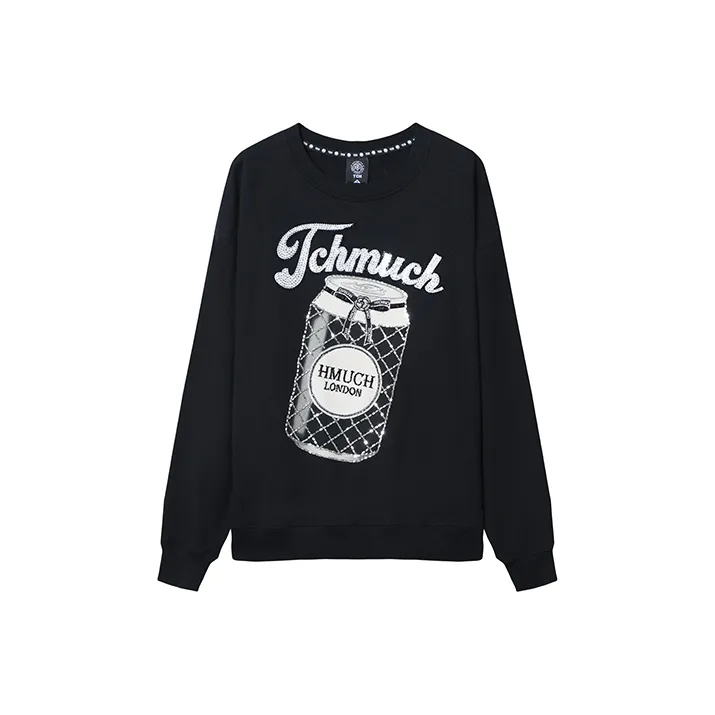 TCH Sweatshirts Unisex Black With Silver Logo-0