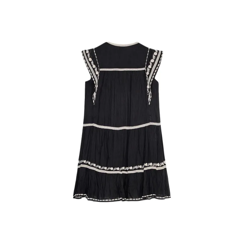 ZARA ZW Series Sleeveless Dress Women's Black/Nude-1