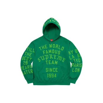 Supreme Team Flocked Hooded Sweatshirt