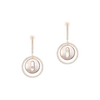 MESSIKA Diamond Rose Gold Mother Of Pearl Earrings Women's Silver