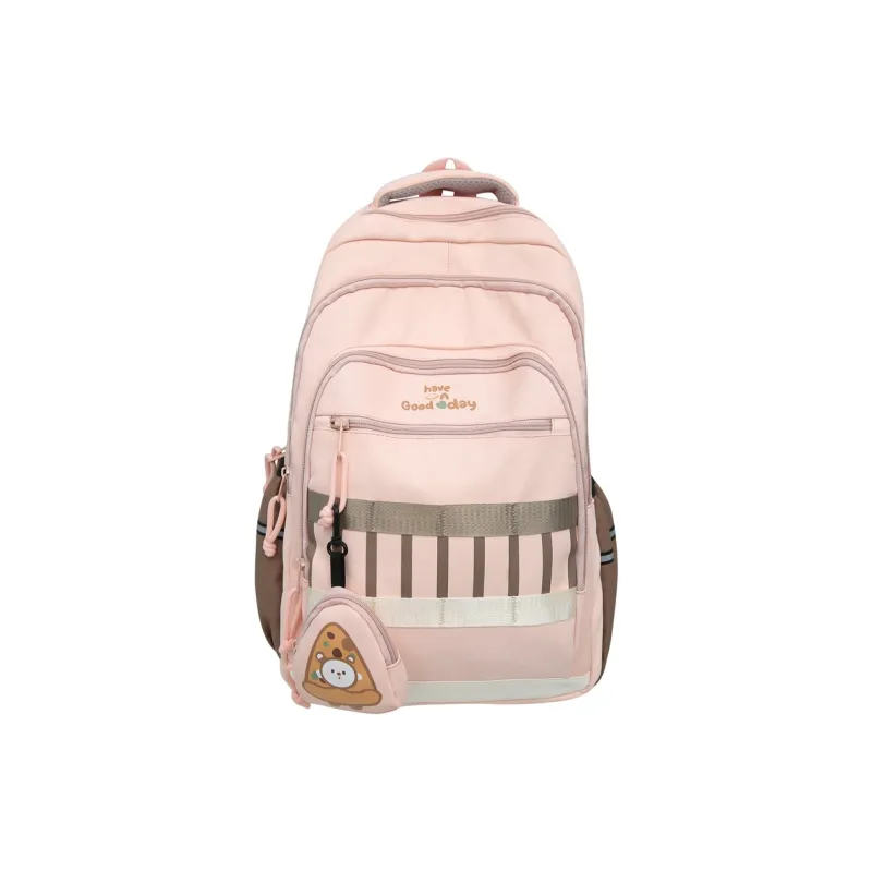 XIANGSU Nylon Backpack Regular Unisex Pink/Black/Gray/White/Brown-0