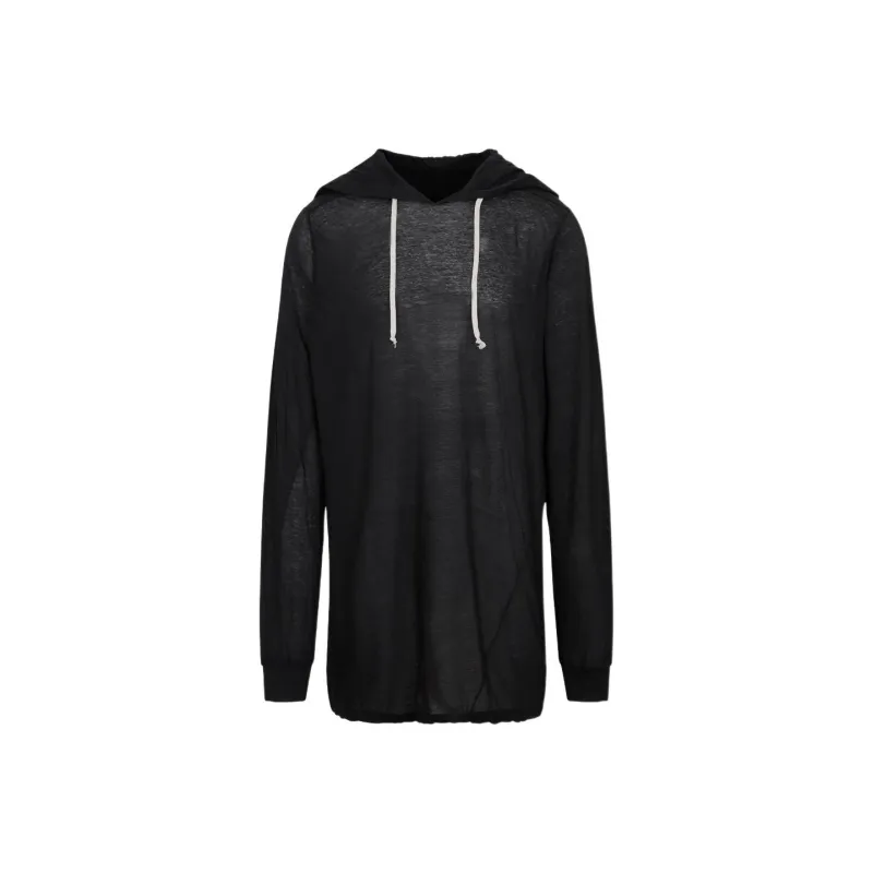 RICK OWENS Longline Organic Cotton Hoodie-0