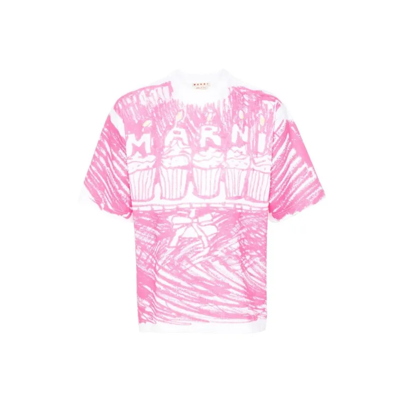 MARNI Cake-Print Jersey Crewneck T-Shirt-0
