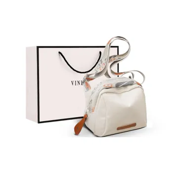 VINEY Fabric Shoulder Bag Crossbody Bag Sling Bag Dome Bag Regular Women's Ecru/Black