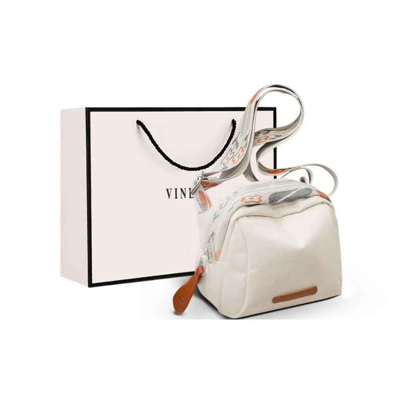 VINEY Fabric Shoulder Bag Crossbody Bag Sling Bag Dome Bag Regular Women's Ecru/Black-0