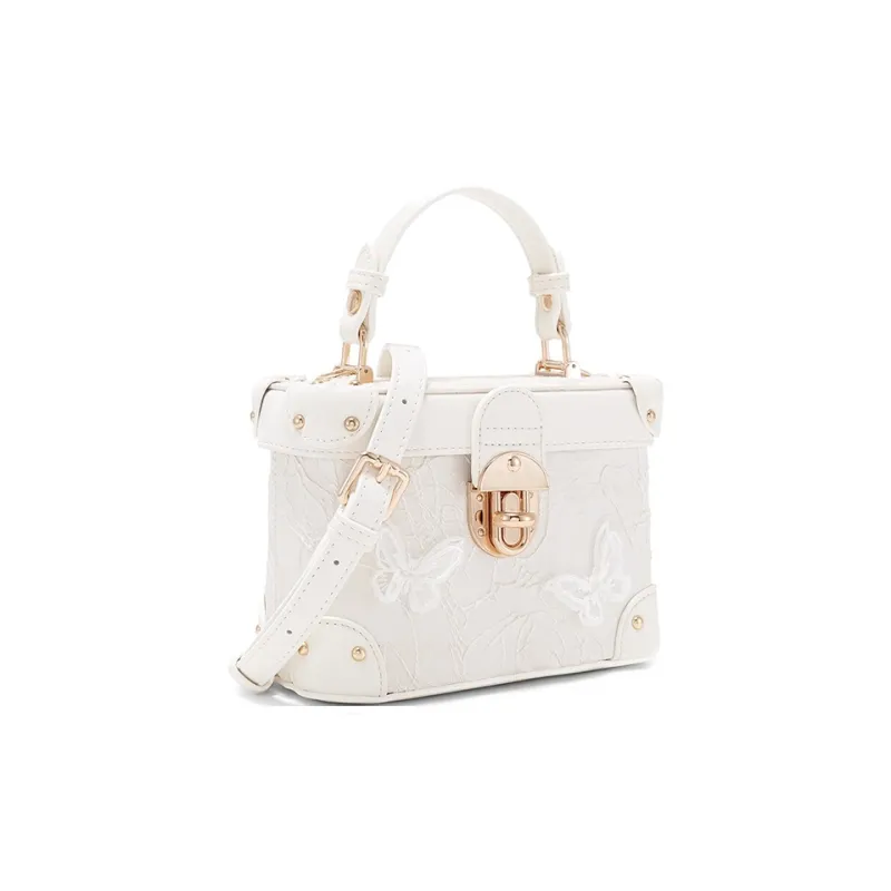 CLEVER& KETCH PU Box Bag Handbags Women's White/Pink-1