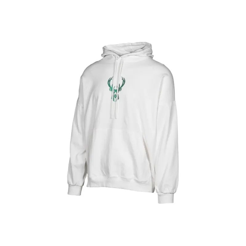 NBA Bucks Team Sweatshirts Men White-0