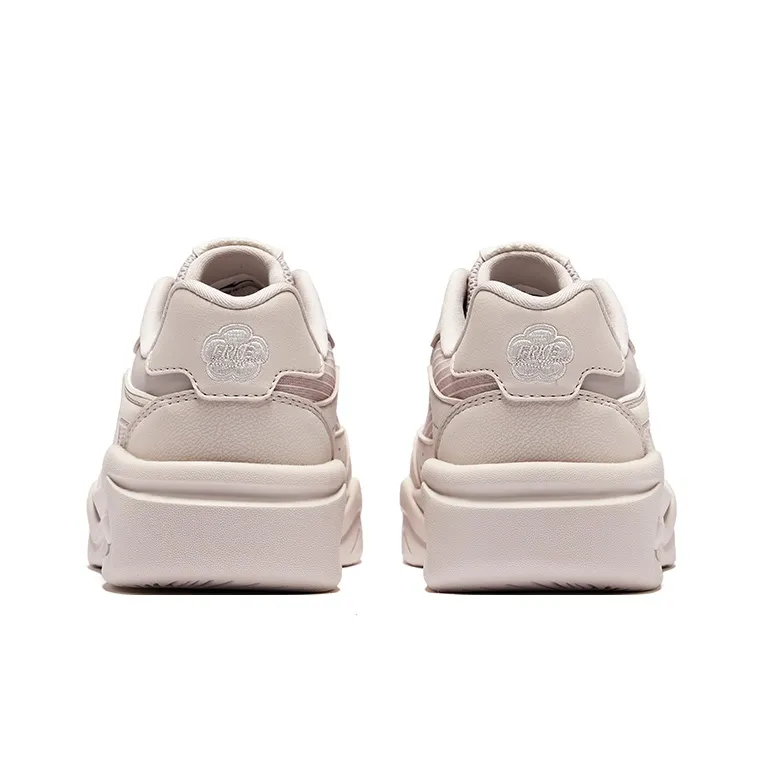Erke Anti Slip Wear Resistant Low Top Skateboard Shoes Women's Pink Brush Gray-3