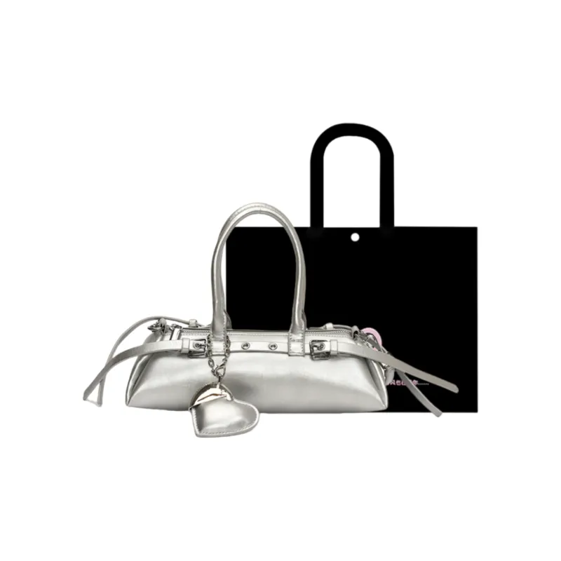 HACIN PU Crossbody Handbag, Shoulder Bag Women's Ecru/Silver/Black/Pink-4