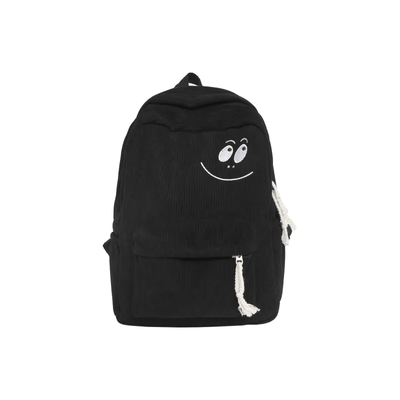 HCXK Corduroy Backpack Regular Unisex White Black/Dark Brown/Green-5