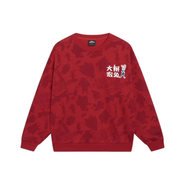 LiNing x Disney Sweatshirt Unisex Agate Red All Over Print-0