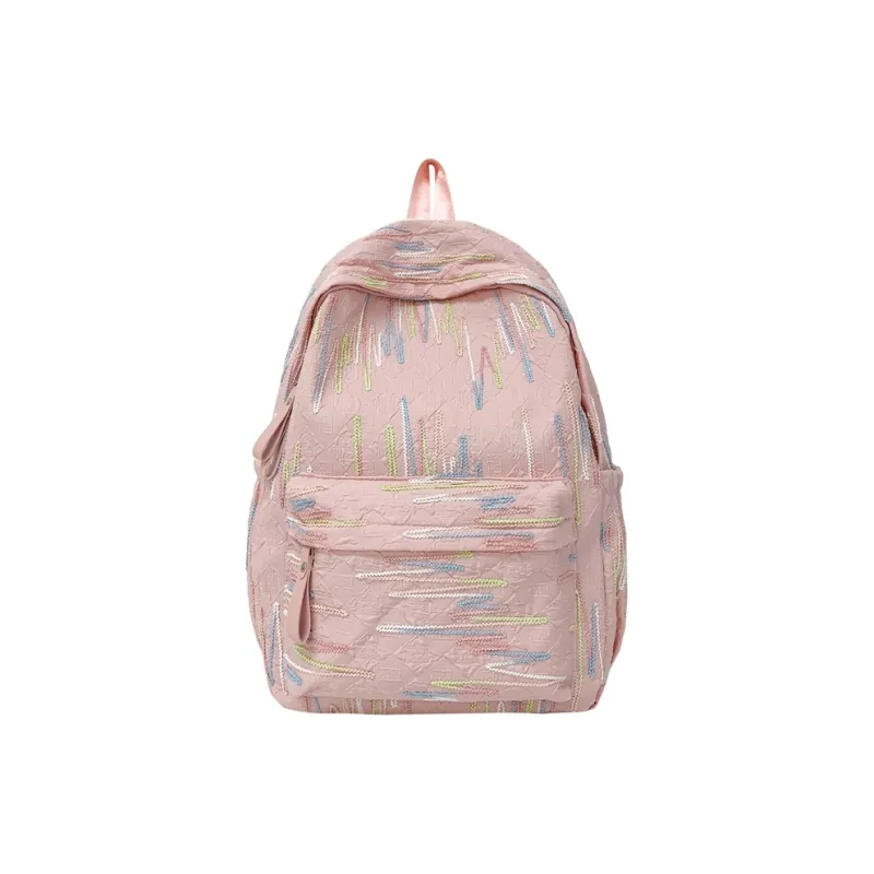 LUVISTRUE Composite Cloth Backpack Women's White/Black/Pink/Yellow-12