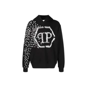 PHILIPP PLEIN Logo Printed Long-Sleeved Hoodie