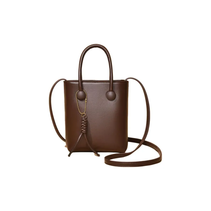 Versman PU Bucket Bag, Shoulder Bag, Handbag Women's Tea Brown/Chocolate/Beige-12