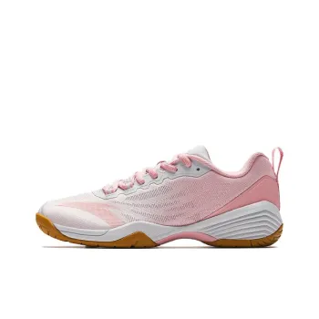Anta Rebound Slip Resistant Low Top Badminton Shoes Women's Pink White