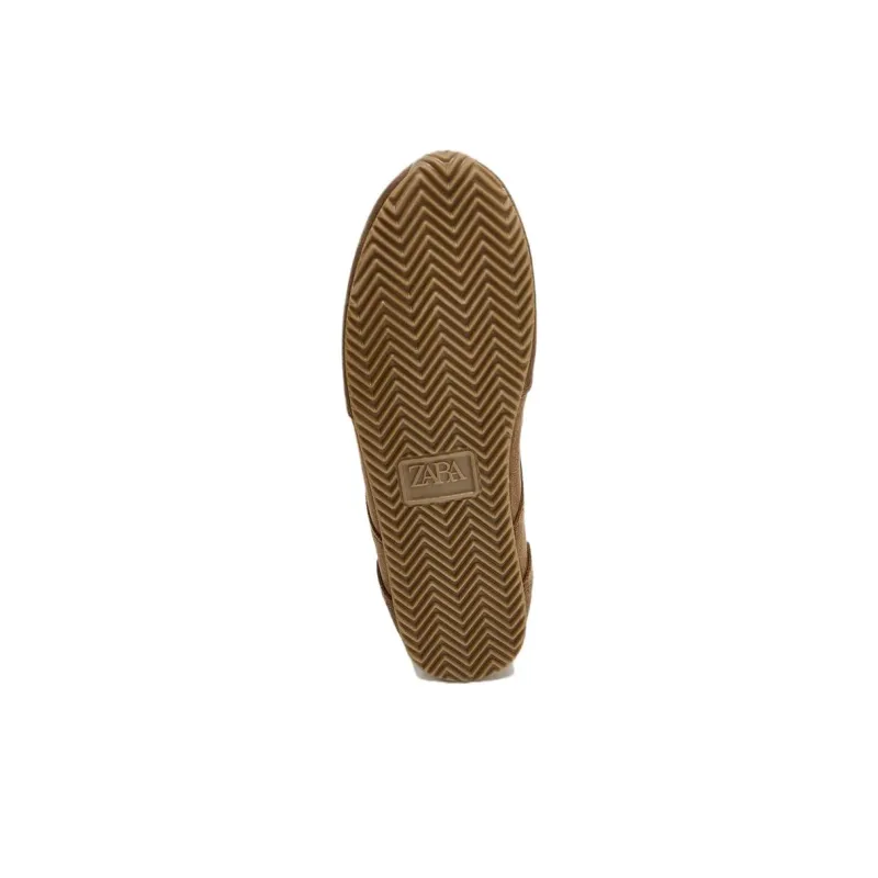 ZARA CONTRAST LEATHER Low Top Casual Shoes Women's Brown-4