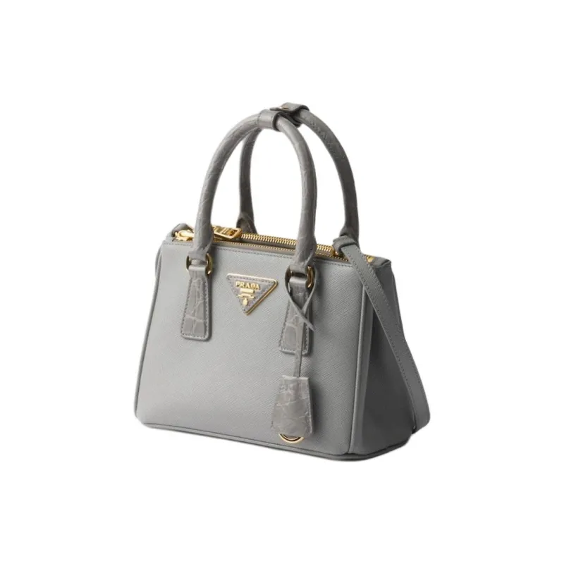 PRADA Galleria Killer Bag Calfskin One Shoulder Handbags Mini Women's Cloud Gray-1