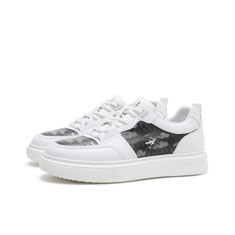 ELLE HOMME Low Top Skateboard Shoes Men's White-1