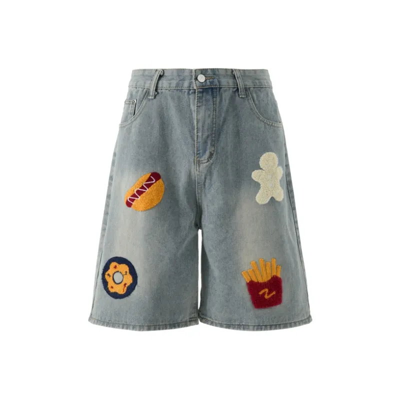 PAINT STAIN Denim Shorts Unisex-0