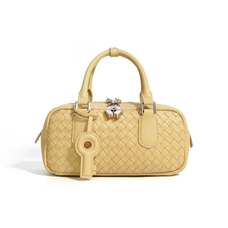 H YXIANG Cow Leather Bowling Bag Shoulder Bag Handbag Women's Multicolor-4