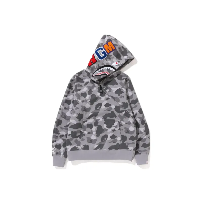 A BATHING APE Honeycomb Camo Shark Full Zip Hoodie-2
