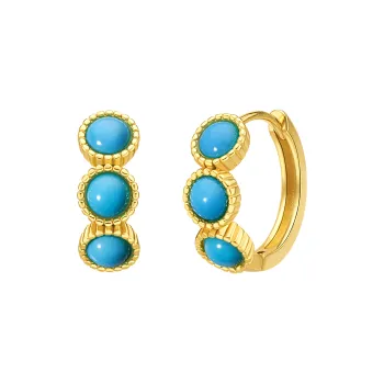ME LUXE Turquoise Hoop Earrings, Elegant And Stylish Ear Clips Women's