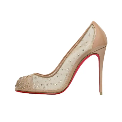 Christian Louboutin x Maison Margiela Tabi Bridiela Una Strass Slim Heel High Heels 10cm Women's Nude
