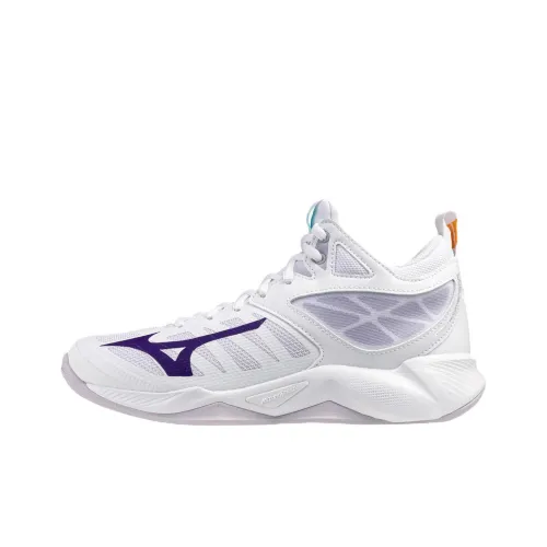 Mizuno Wave Dimension Cushioning Support Mid Top Training Shoes Women's White Purple