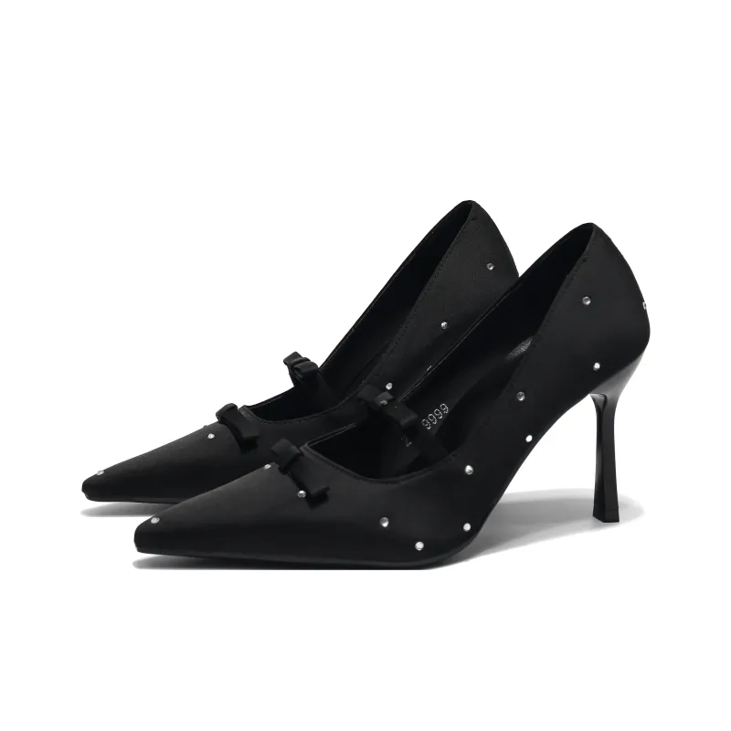 Be Good Slim Heel High Heels Women's Black-2