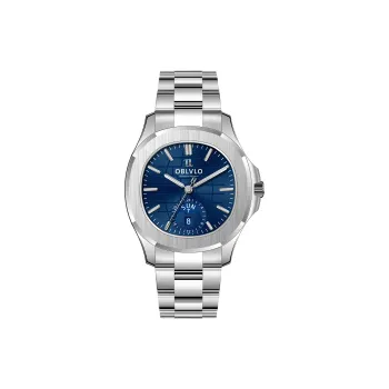 OBLVLO Automatic Mechanical Movement Stainless Steel Watchband Watch Men's Watches White Dial