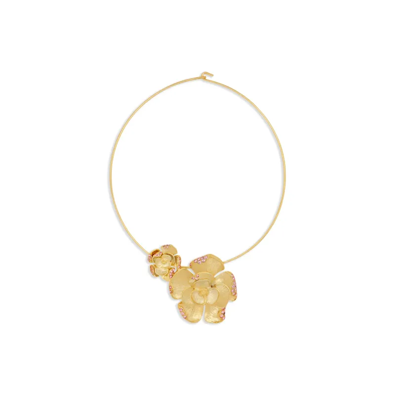 Oscar De La Renta Pavé Rose Pendant Choker-1