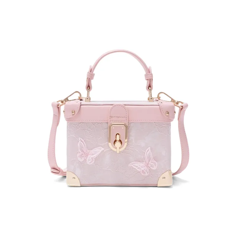 CLEVER& KETCH PU Box Bag Handbags Women's White/Pink-6
