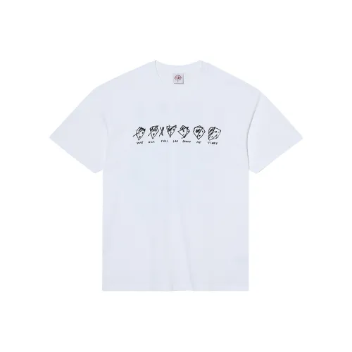 embroidered logo 3 4 sleeves pullover Sad At Times Tee T Shirt Men's White