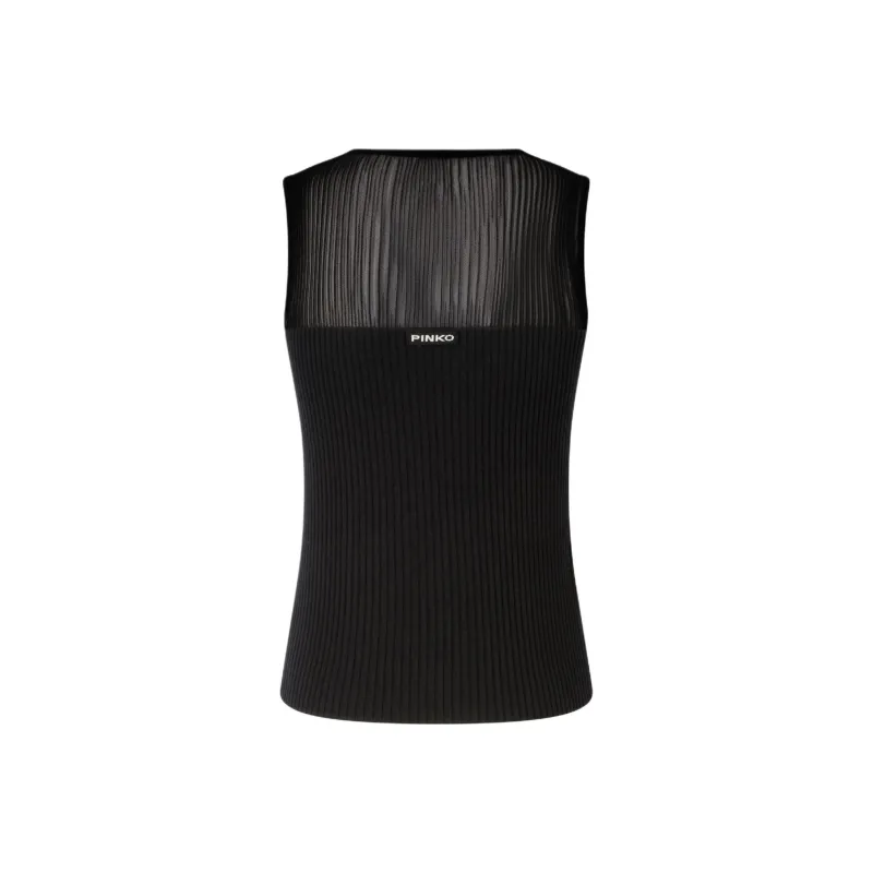 PINKO Sleeveless Ribbed Top-1
