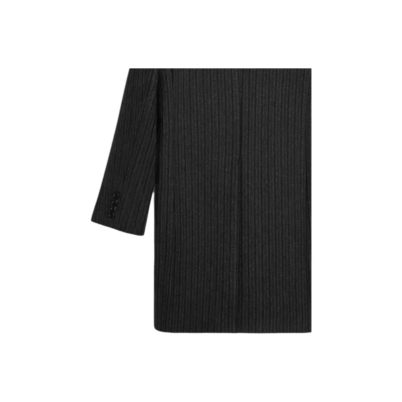 CELINE Chesterfield Coat In Striped Wool-4