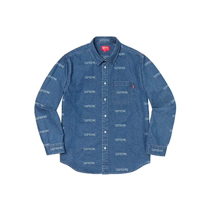 Supreme Logo Denim Shirt-0