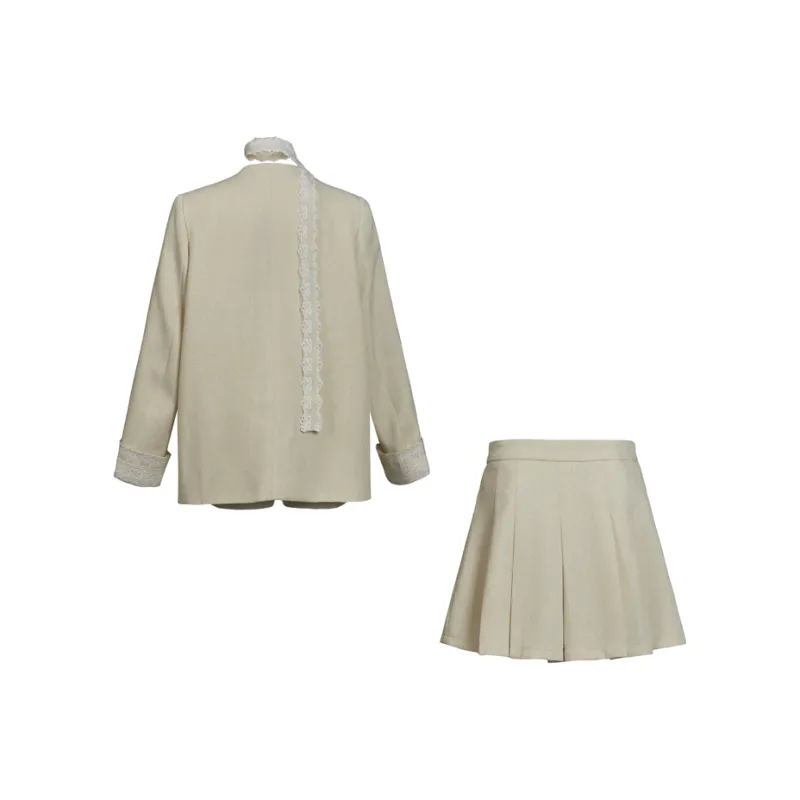 BEAUTIFUL CONFESSION Skirt Set Women's Apricot Two Piece Set-1