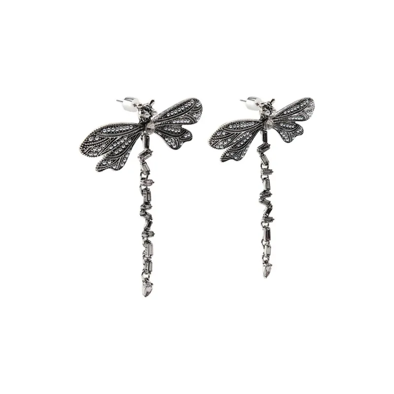 ZARA Metal Zinc Acrylic Plastic Steel Glass Earrings Women's Silver-0