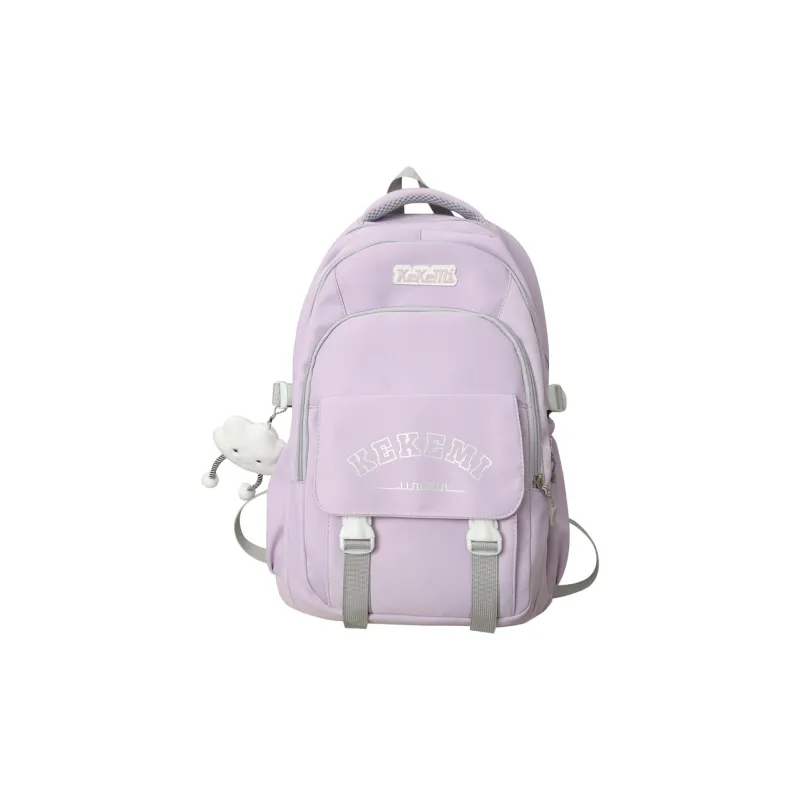 XIANGSU Nylon Backpack Regular Unisex Blue/Yellow/Black/Purple/Brown/Pink-11