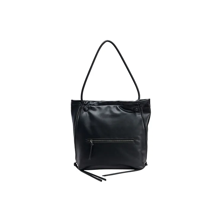 URBAN REVIVO Artificial Leather Shoulder Bag Medium Size Women's Black-2