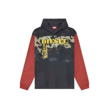DIESEL T Boxt LS Hood Dirty Effect Hoodie