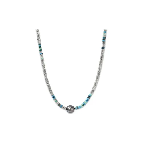 John Hardy Sterling silver Heishi Onyx And Pearl Necklace
