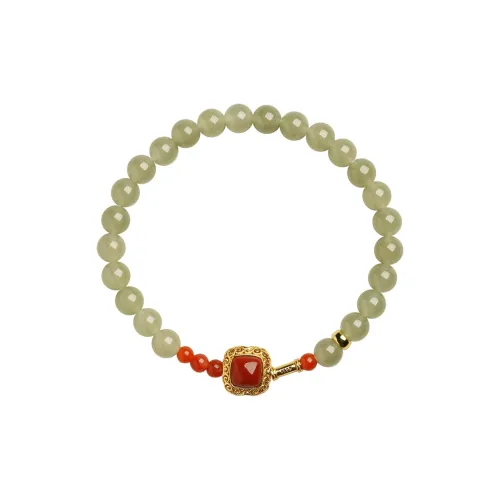 Phoenisess Hetian Jade Bracelets Pale Greenish White Jade Women's