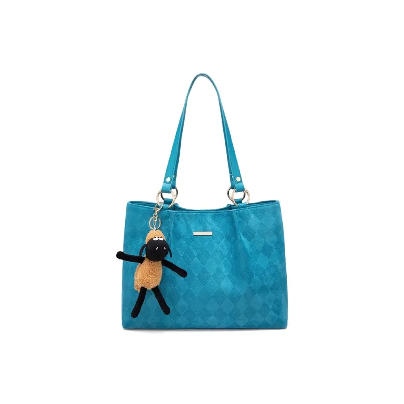 CLEVER& KETCH Suede Tote Bag Shoulder Bag Women's Green/Black/Brown/Purple/Ecru/Red/Blue-13