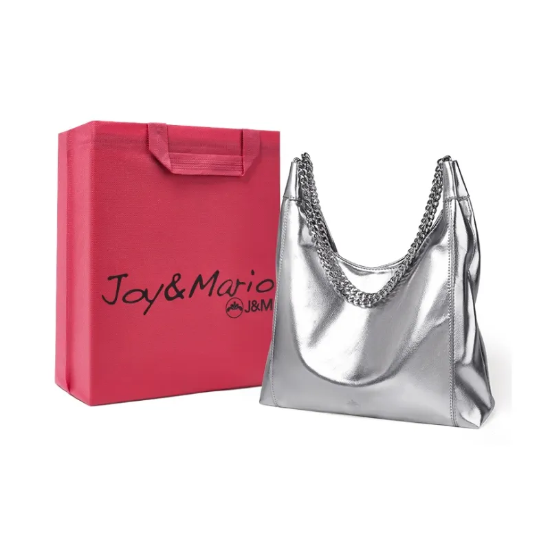 Joy&Mario Synthetic Leather Crossbody Bag Shoulder Bag Women's Black/Ecru/Silver-8
