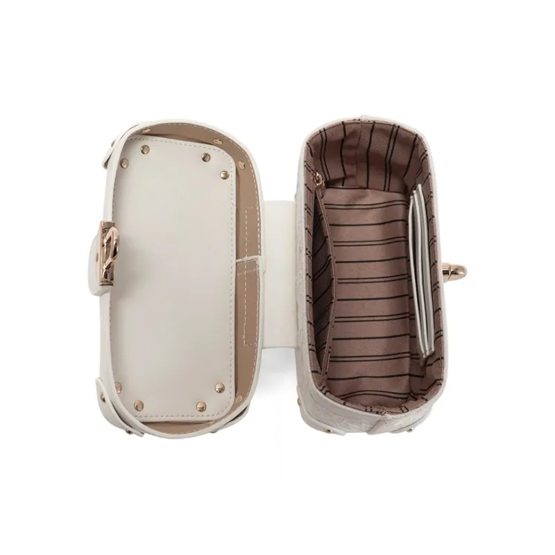 CLEVER& KETCH PU Box Bag Handbags Women's White/Pink-5