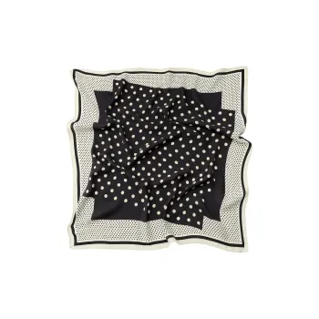 ZARA Viscose Silk Scarves Women's Black White