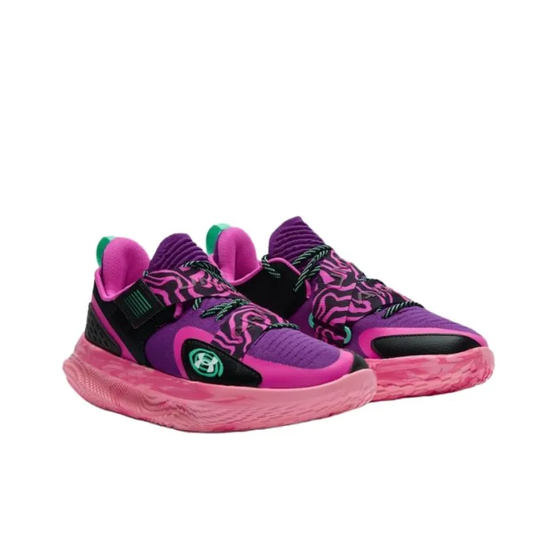 Under Armour FUTR X 4 Anti Slip Wear Resistant Low Top Basketball Shoes Unisex Purple-3