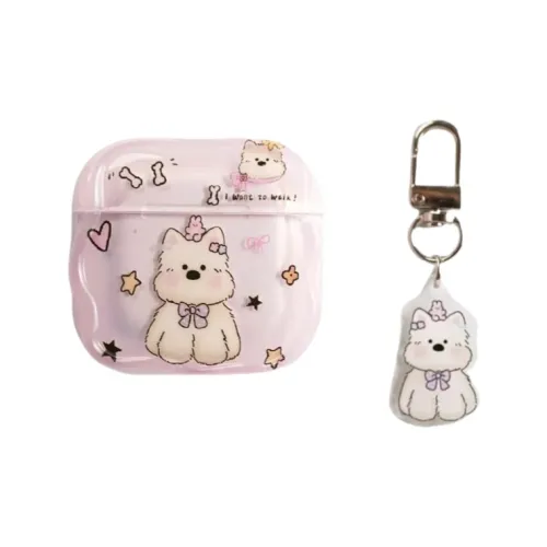 Beams Compatibility Airpods4/3/Pro/Pro2 TPU Cute Cartoon West Highland Puppy Bluetooth Earphone Case Headphone Cases