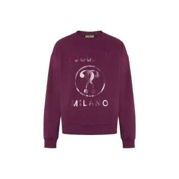 MOSCHINO Double Question Mark Organic Cotton Sweatshirt Sweatshirt Men's Rose Red